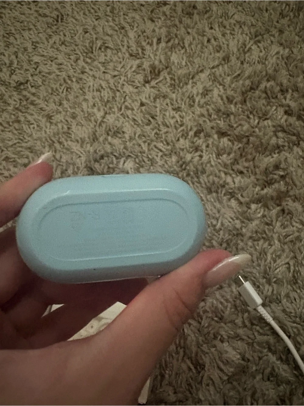 Samsung Galaxy Buds — Light Blue Earbuds and Case